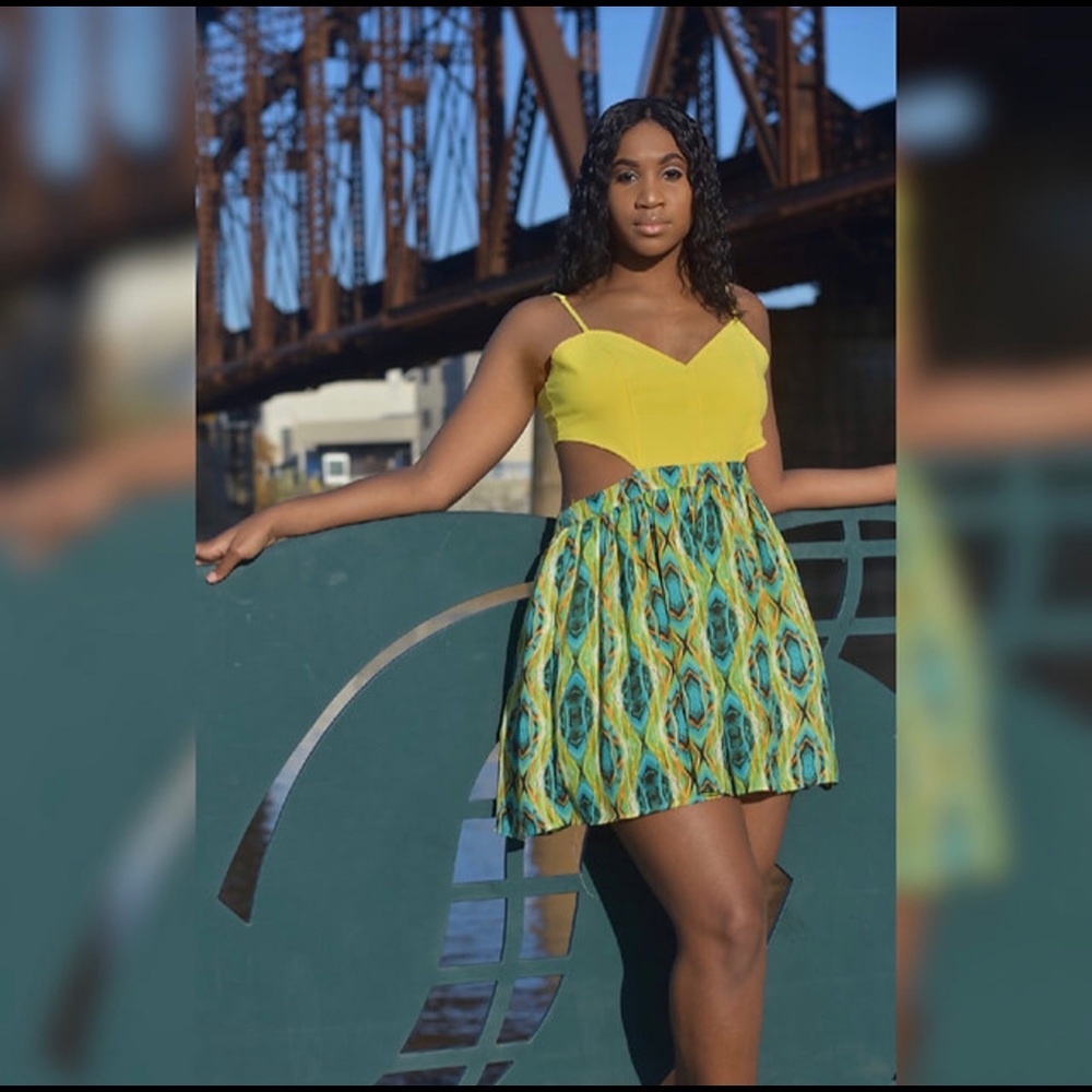 LARGE Green/Yellow Cutout Sundress